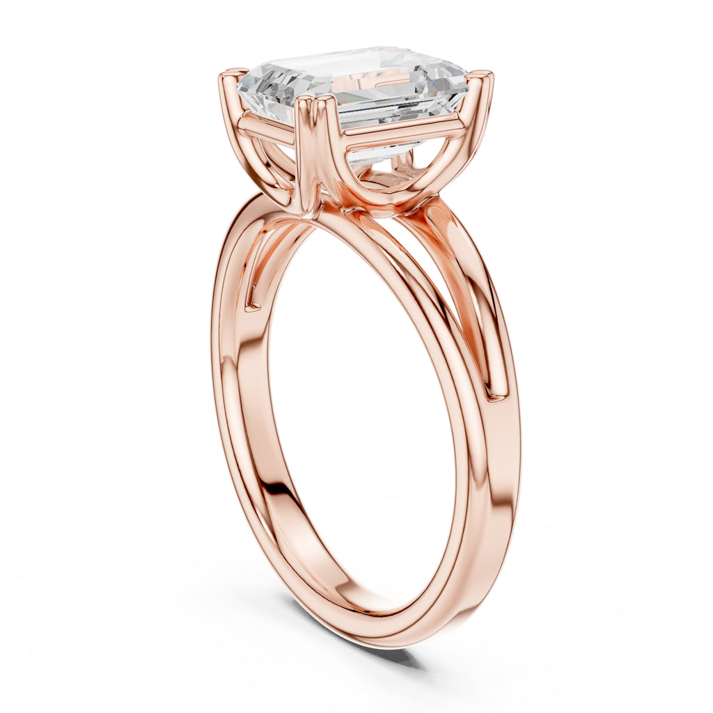 2.00 ct Open Frame Ring 2ct Rose Gold Emerald