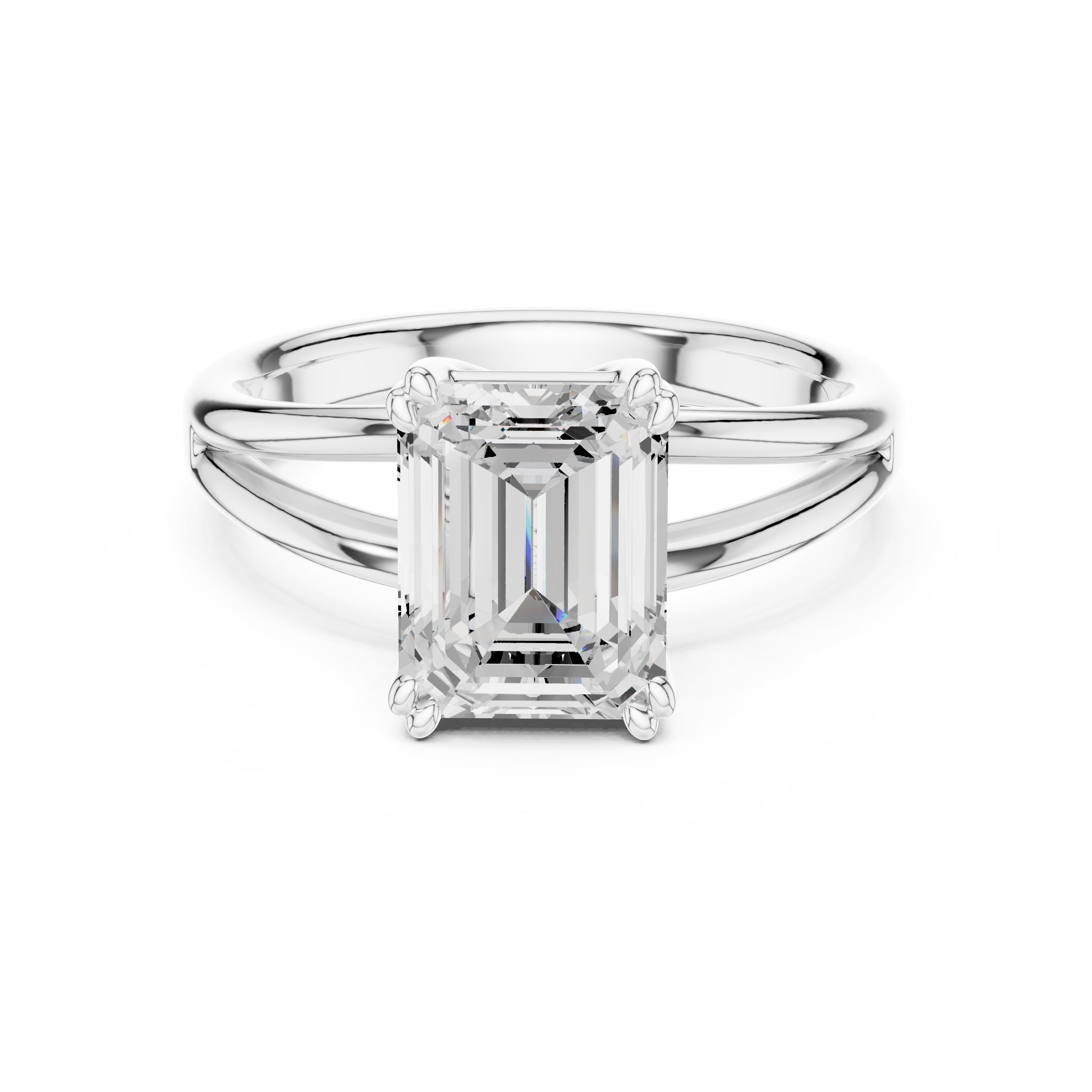 2.00 ct Open Frame Ring 2ct White Gold Emerald