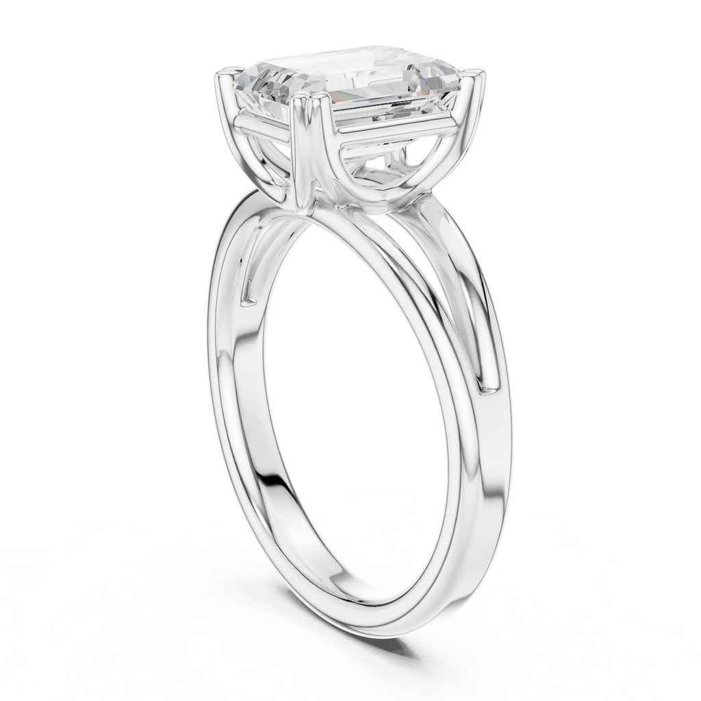 2.00 ct Open Frame Ring 2ct White Gold Emerald