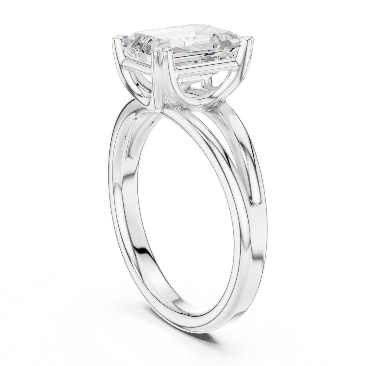 2.00 ct Open Frame Ring 2ct White Gold Emerald
