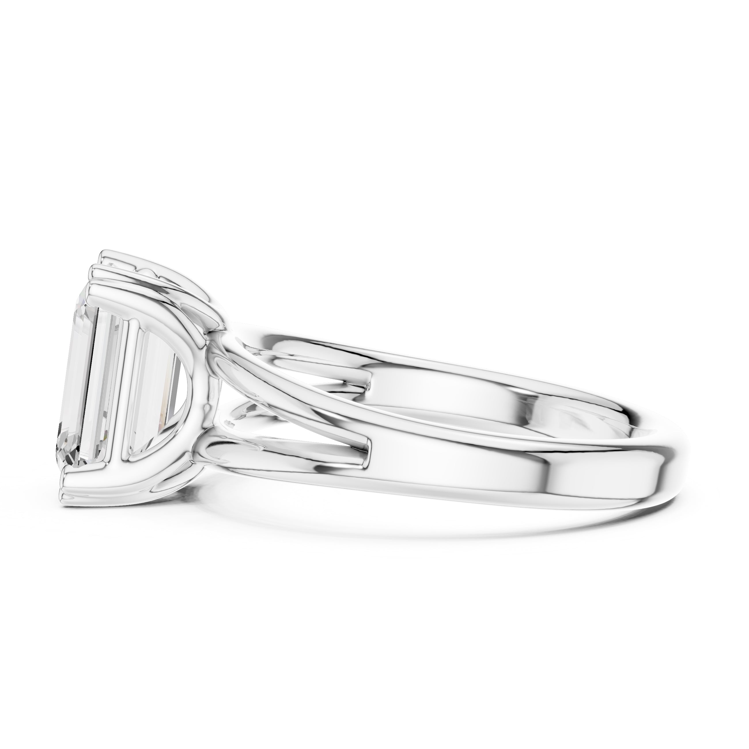 2.00 ct Open Frame Ring 2ct White Gold Emerald