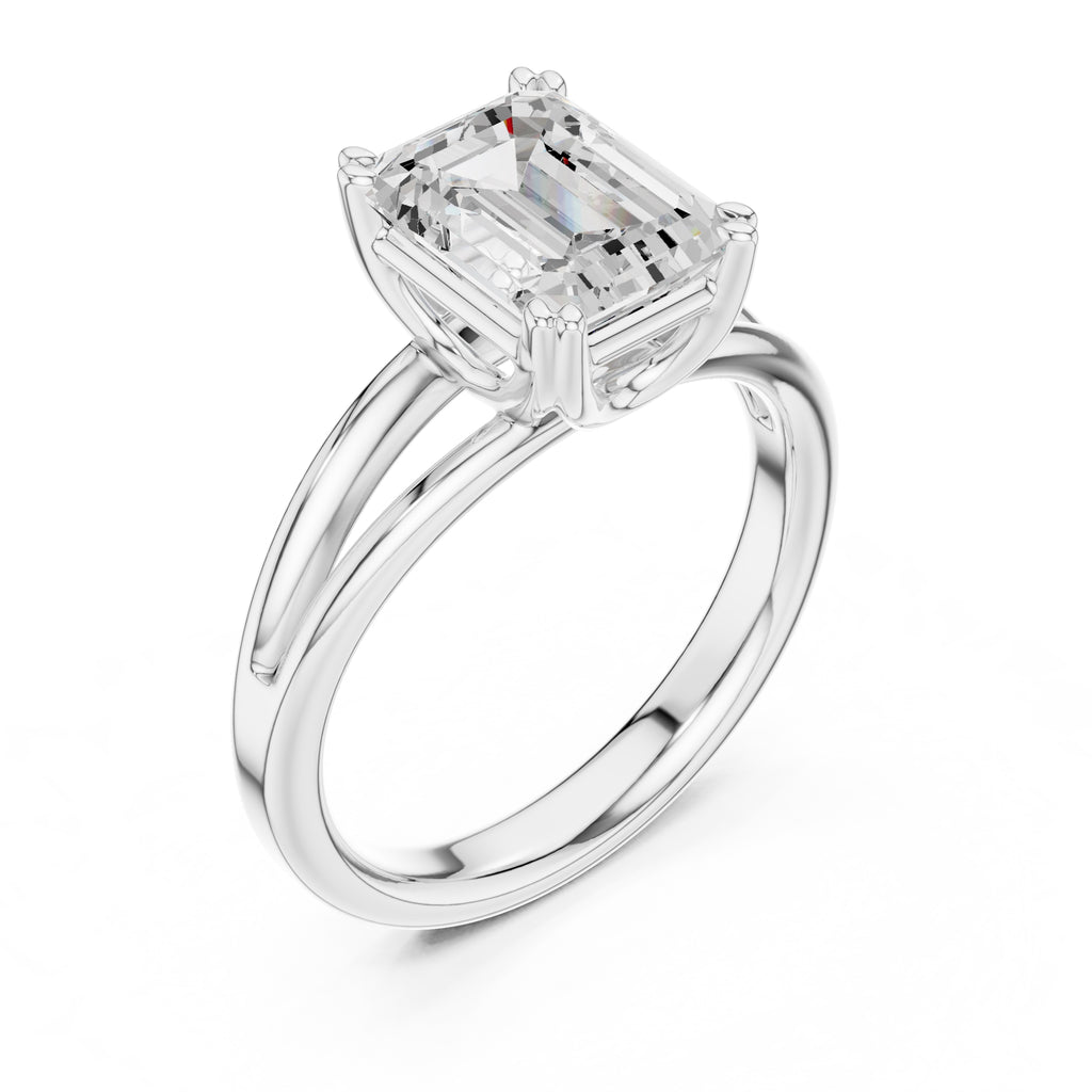 2.00 ct Open Frame Ring 2ct White Gold Emerald