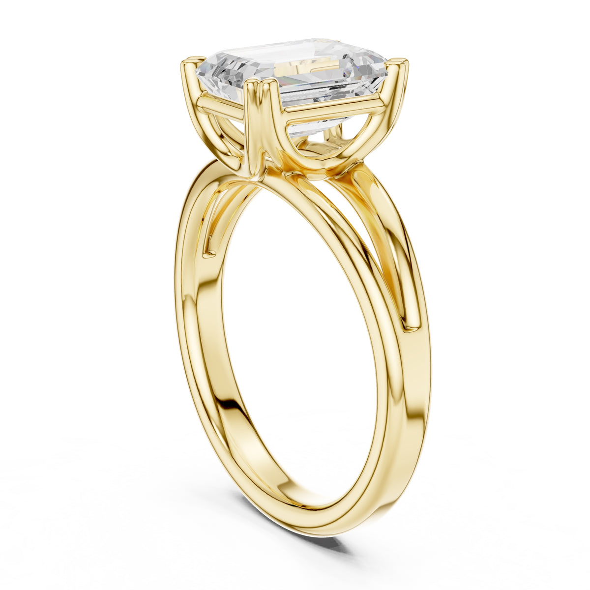 2.00 ct Open Frame Ring 2ct Yellow Gold Emerald