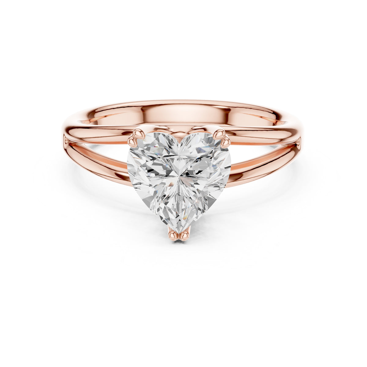2.00 ct Open Frame Ring 2ct Rose Gold Heart