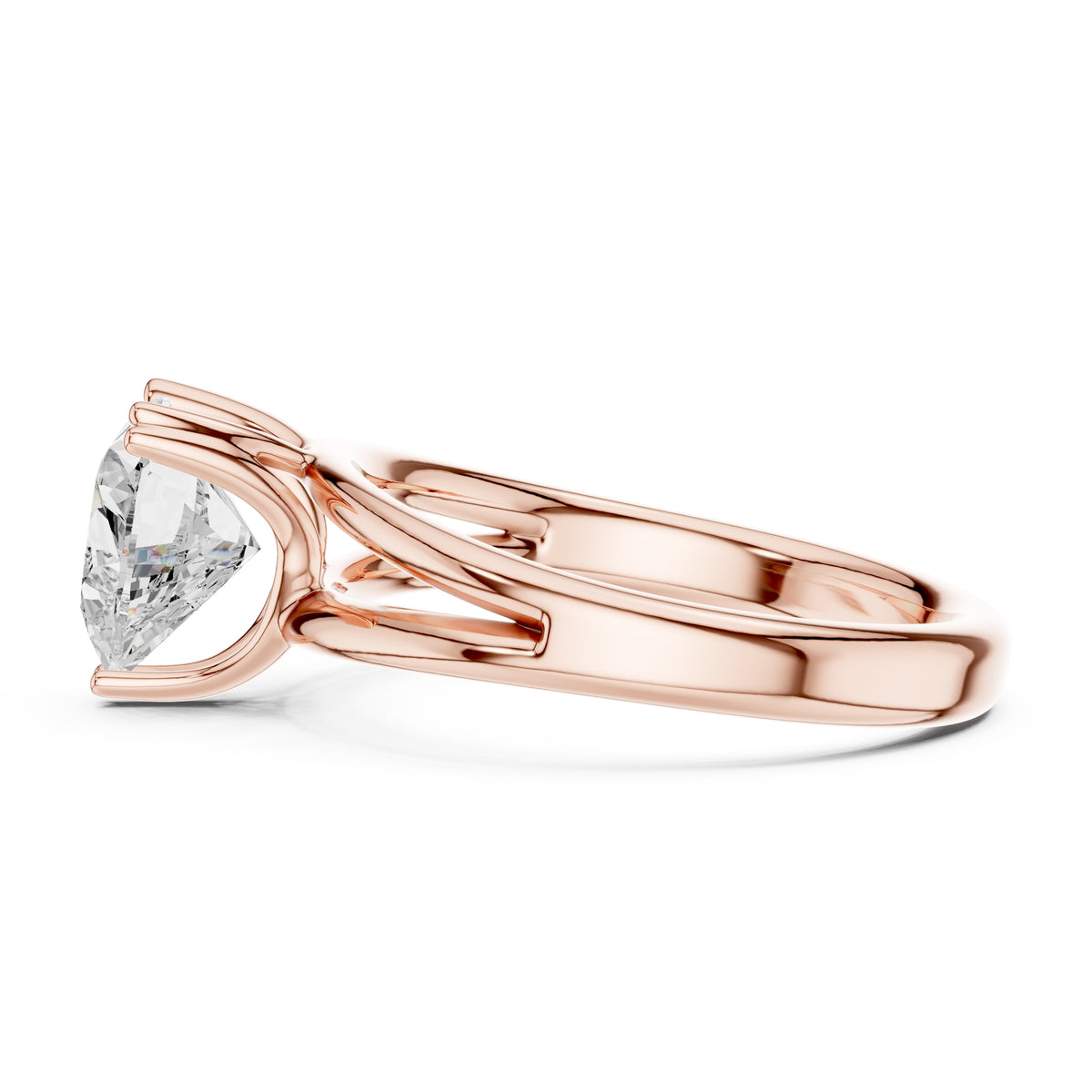 2.00 ct Open Frame Ring 2ct Rose Gold Heart