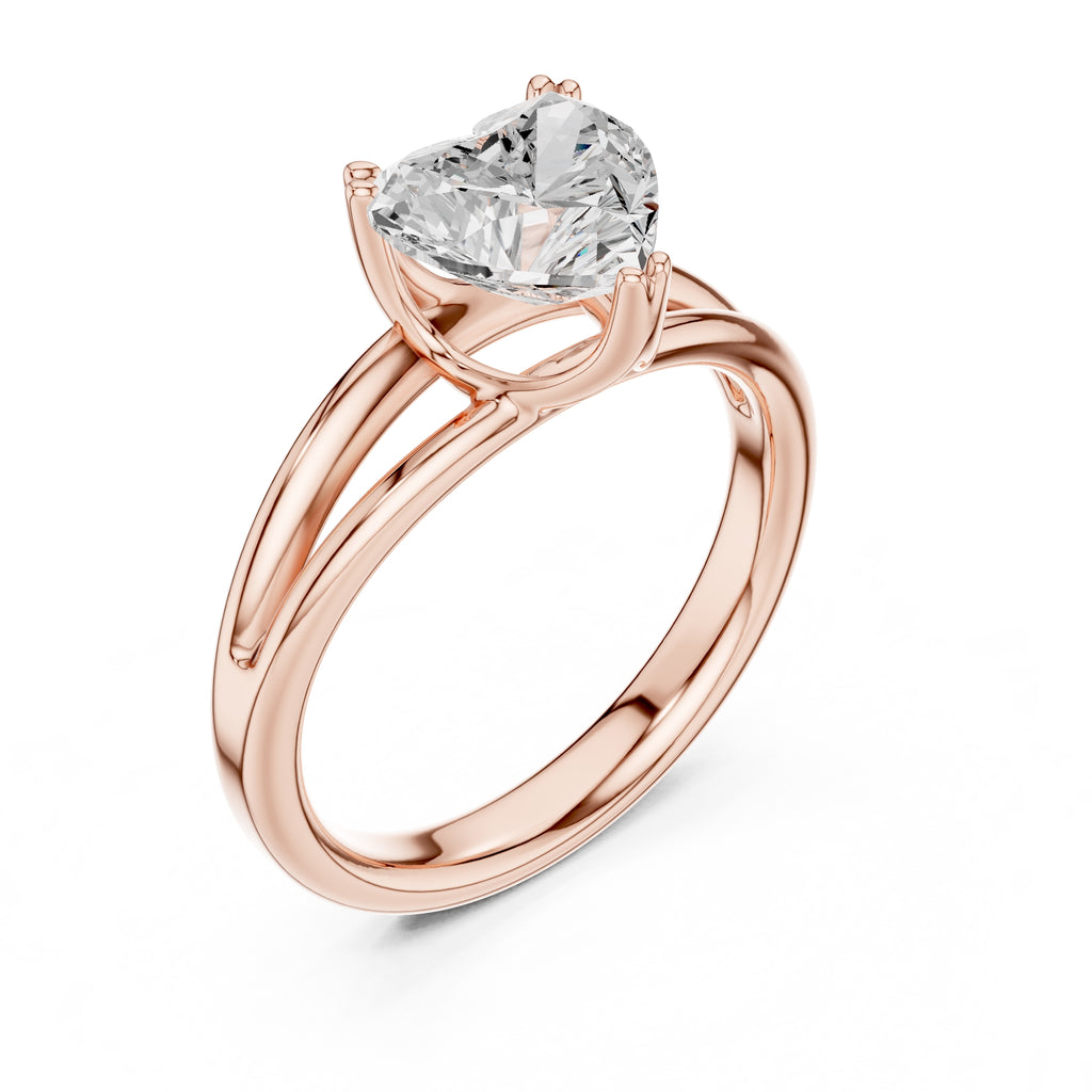 2.00 ct Open Frame Ring 2ct Rose Gold Heart