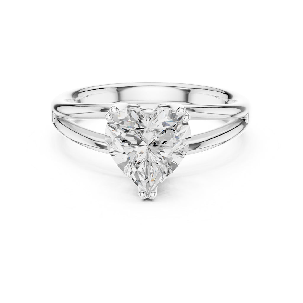 2.00 ct Open Frame Ring 2ct White Gold Heart
