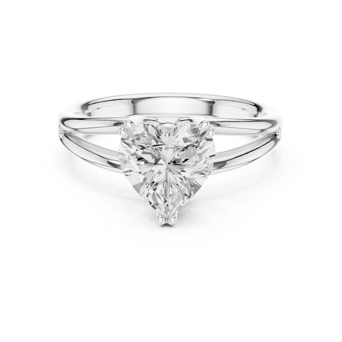 2.00 ct Open Frame Ring 2ct White Gold Heart