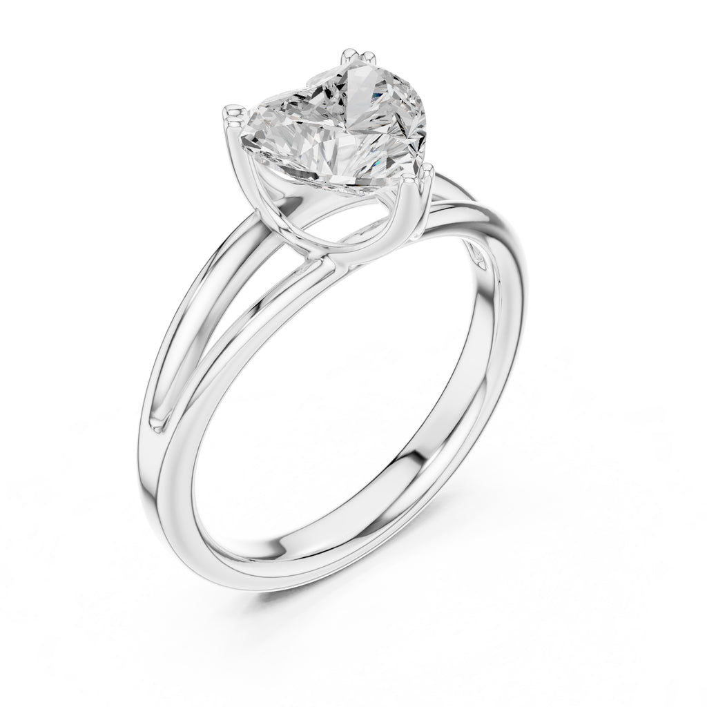 2.00 ct Open Frame Ring 2ct White Gold Heart