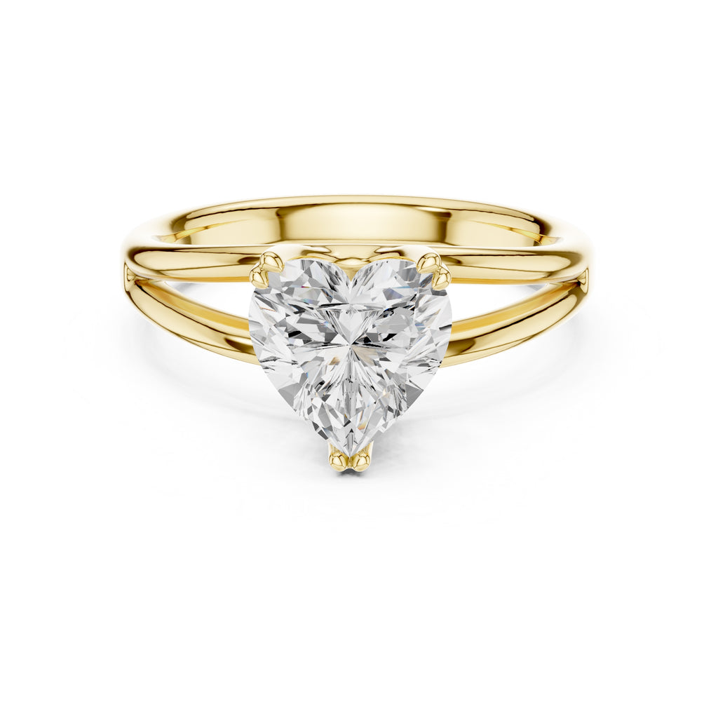 2.00 ct Open Frame Ring 2ct Yellow Gold Heart