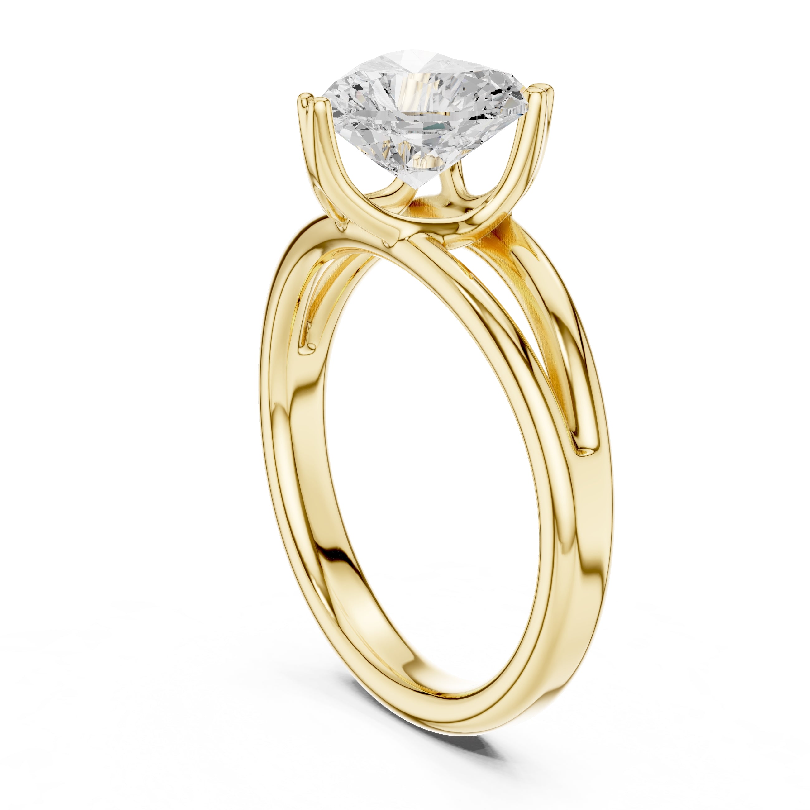 2.00 ct Open Frame Ring 2ct Yellow Gold Heart