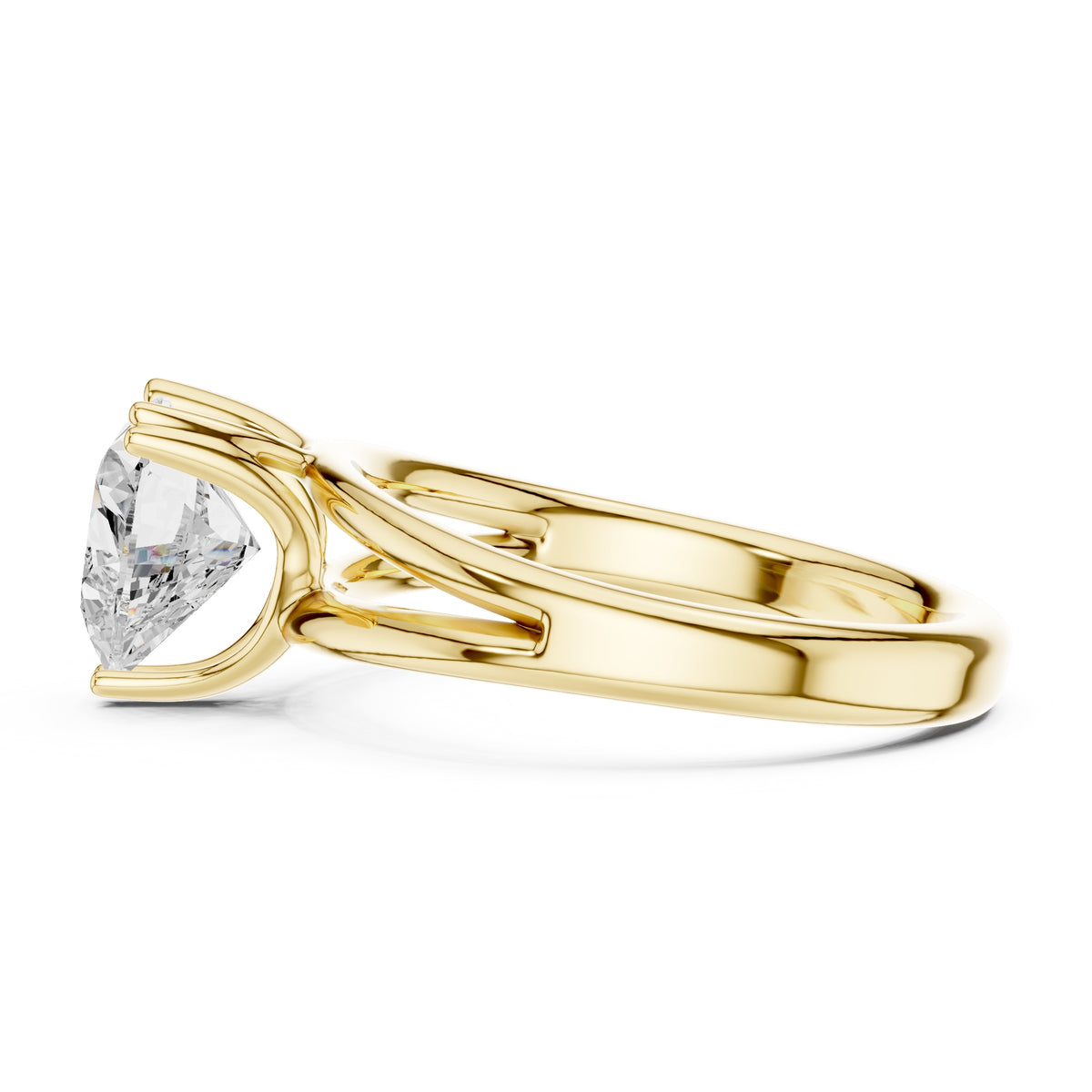2.00 ct Open Frame Ring 2ct Yellow Gold Heart