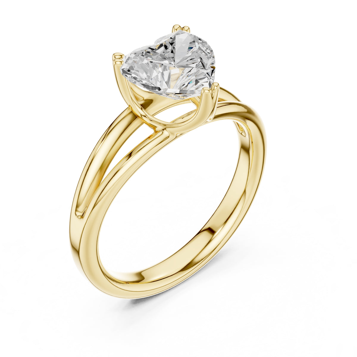 2.00 ct Open Frame Ring 2ct Yellow Gold Heart