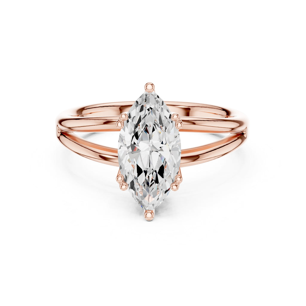 2.00 ct Open Frame Ring 2ct Rose Gold Marquise