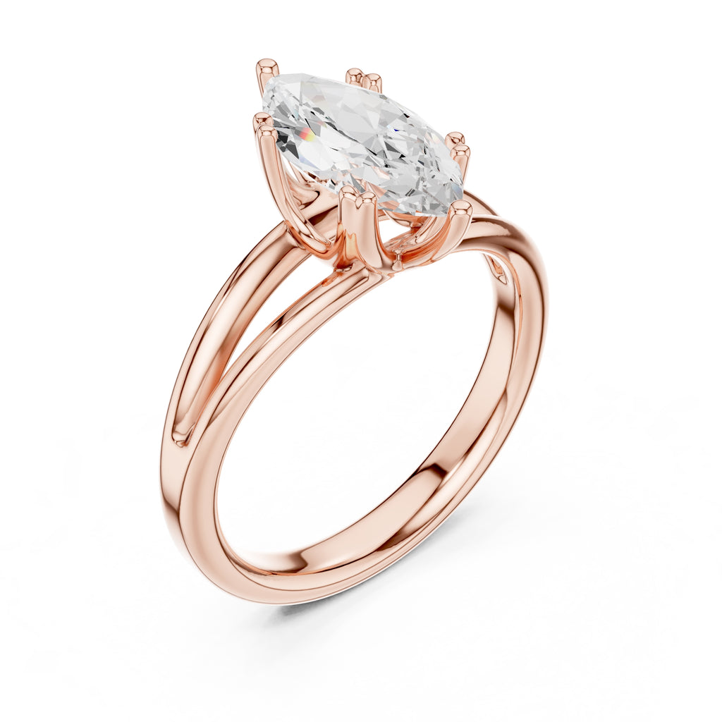 2.00 ct Open Frame Ring 2ct Rose Gold Marquise