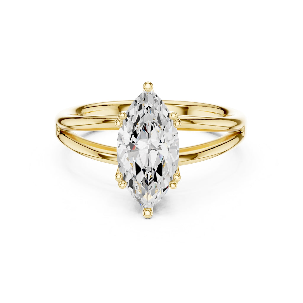 2.00 ct Open Frame Ring 2ct Yellow Gold Marquise