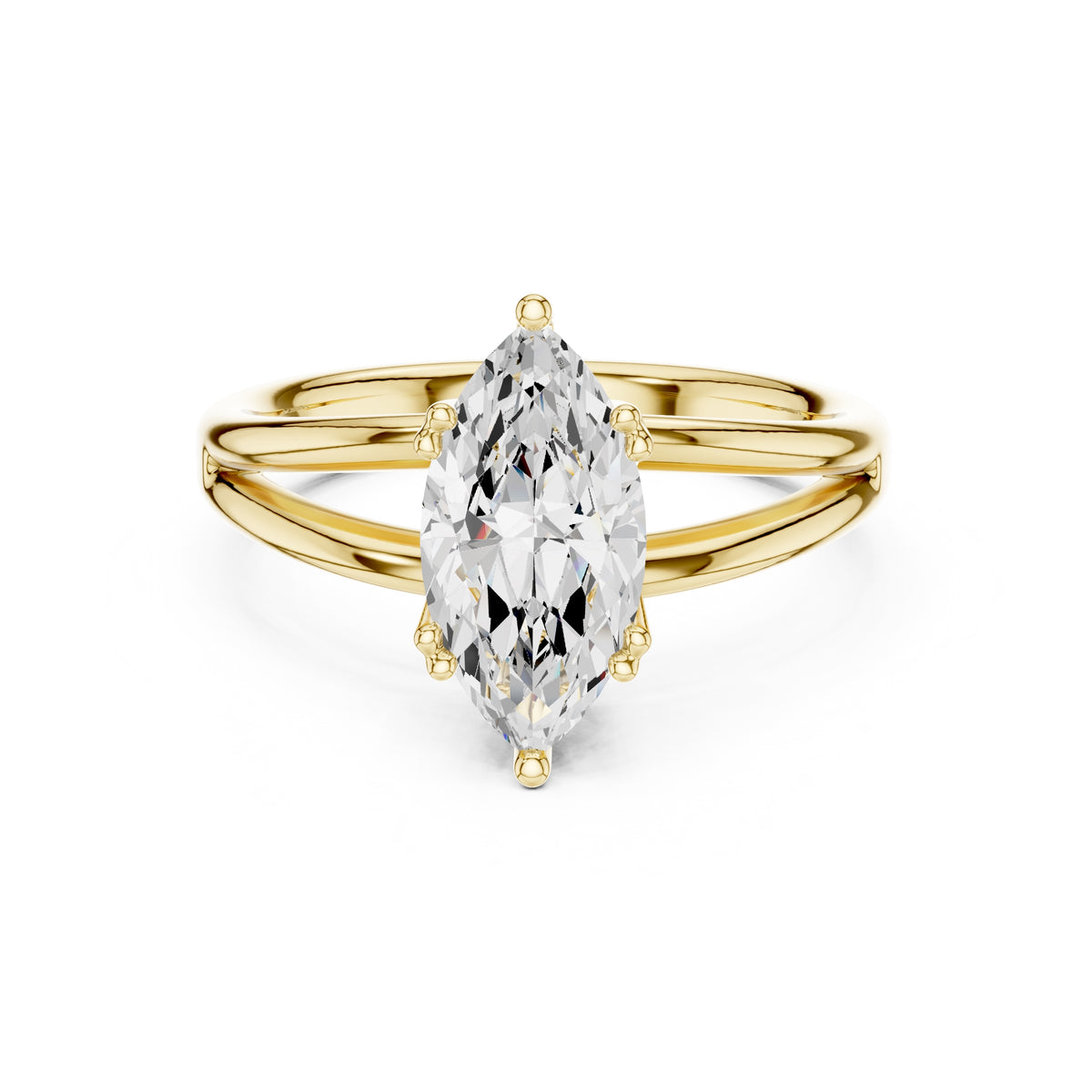 2.00 ct Open Frame Ring 2ct Yellow Gold Marquise