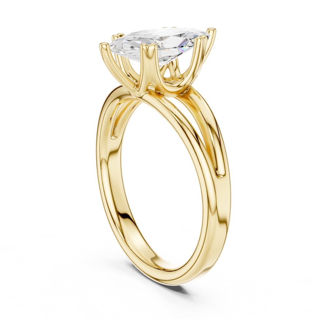2.00 ct Open Frame Ring 2ct Yellow Gold Marquise