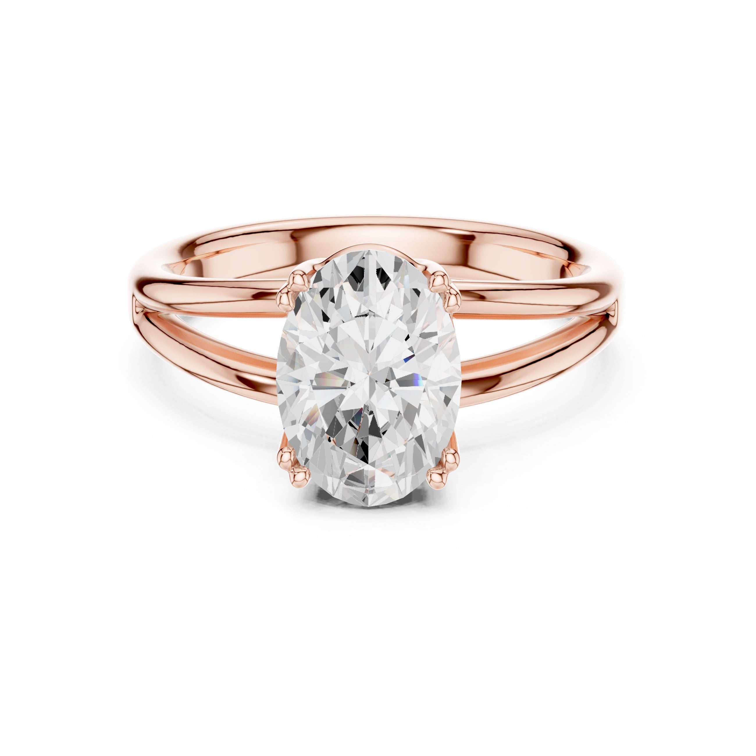 2.00 ct Open Frame Ring 2ct Rose Gold Oval