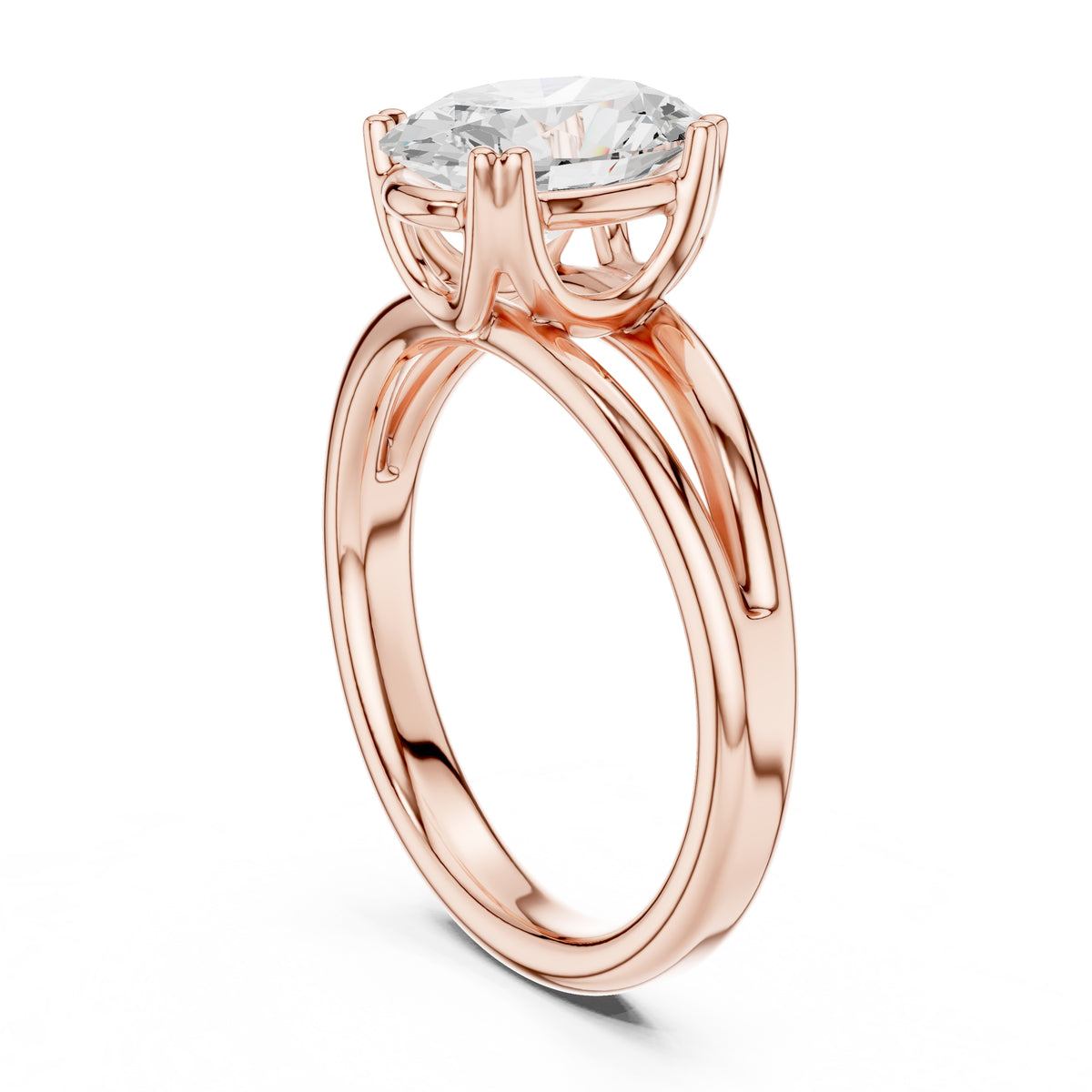 2.00 ct Open Frame Ring 2ct Rose Gold Oval