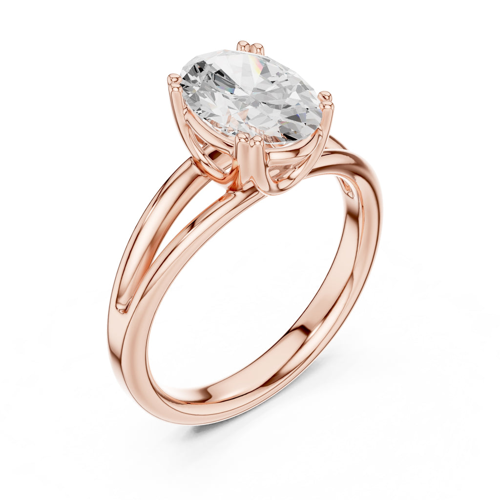 2.00 ct Open Frame Ring 2ct Rose Gold Oval