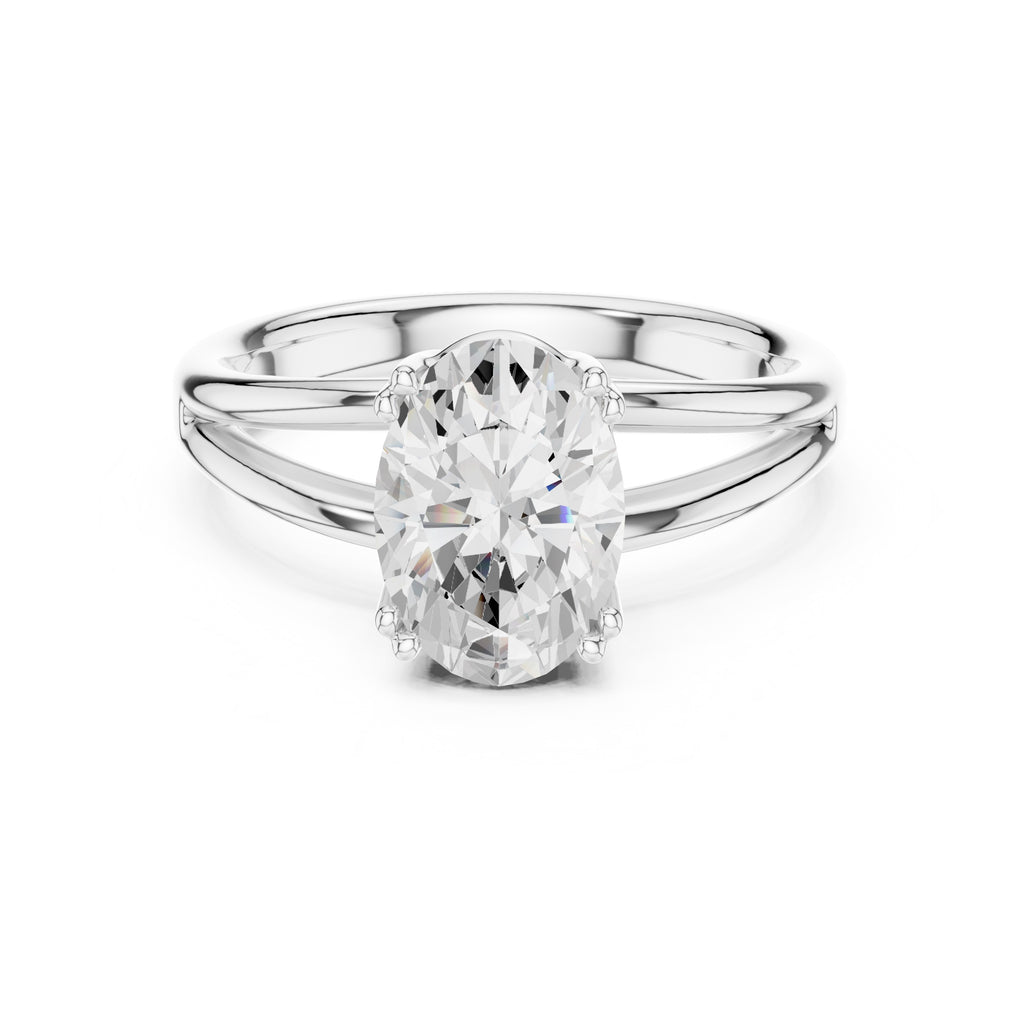 2.00 ct Open Frame Ring 2ct White Gold Oval