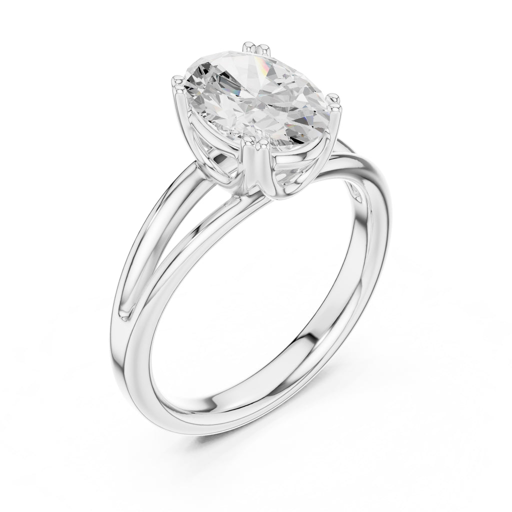 2.00 ct Open Frame Ring 2ct White Gold Oval