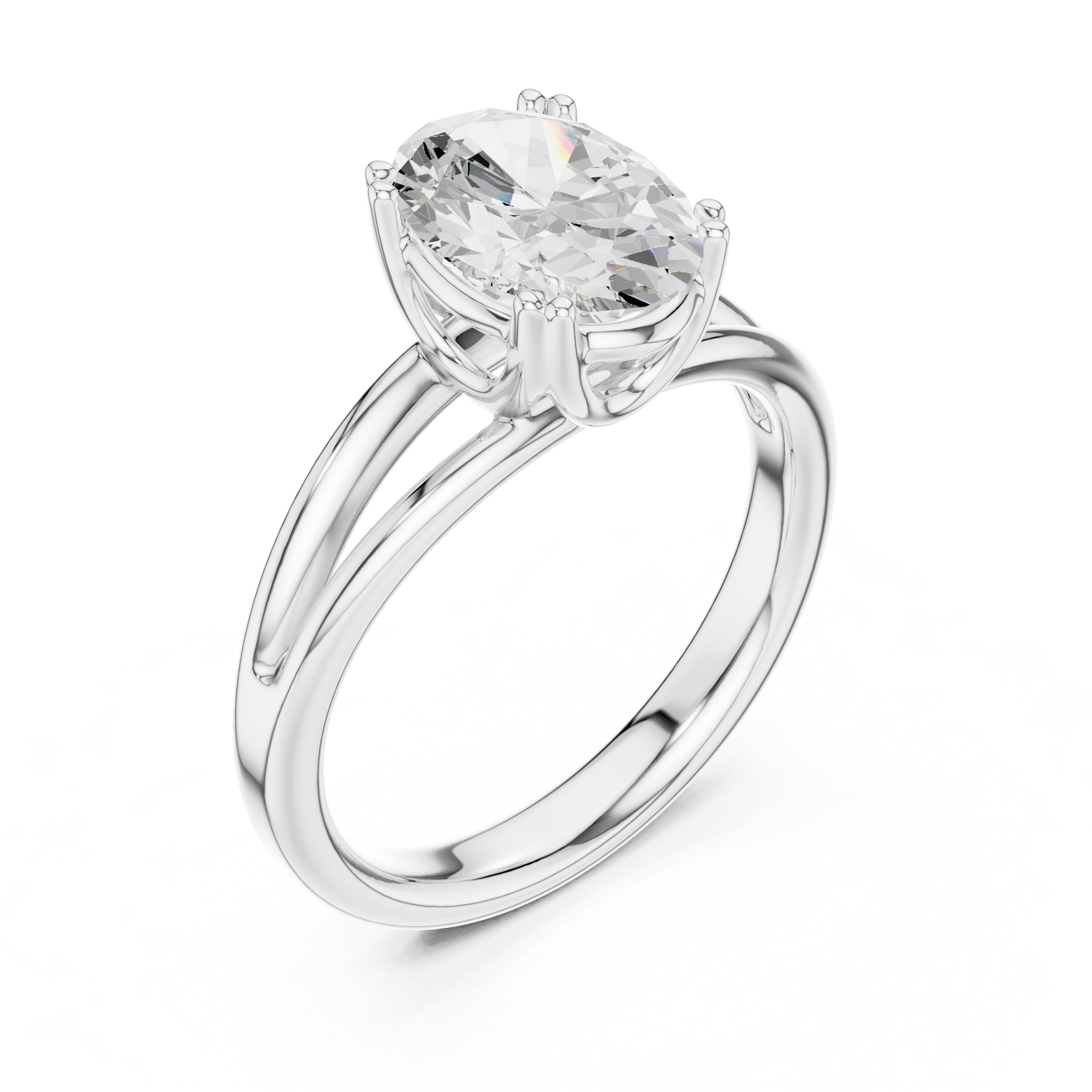 2.00 ct Open Frame Ring 2ct White Gold Oval