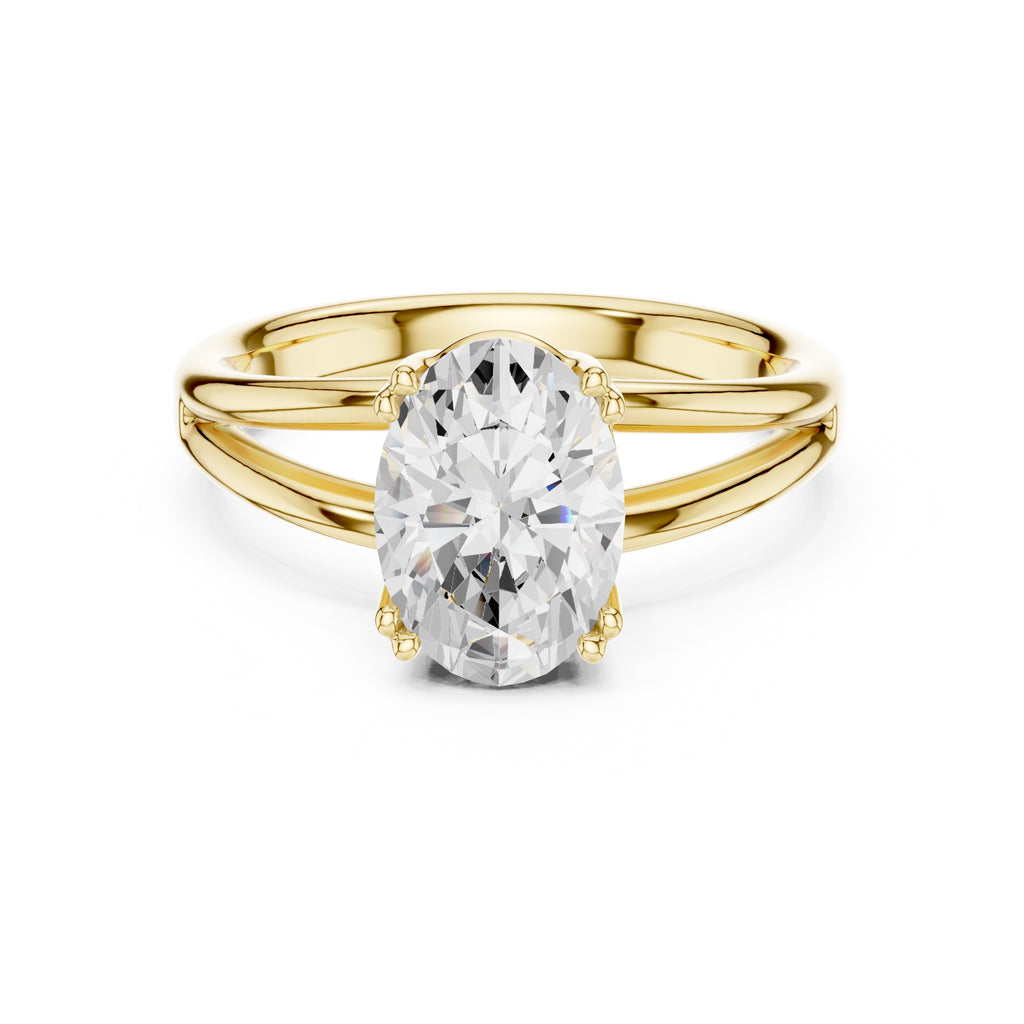 2.00 ct Open Frame Ring 2ct Yellow Gold Oval