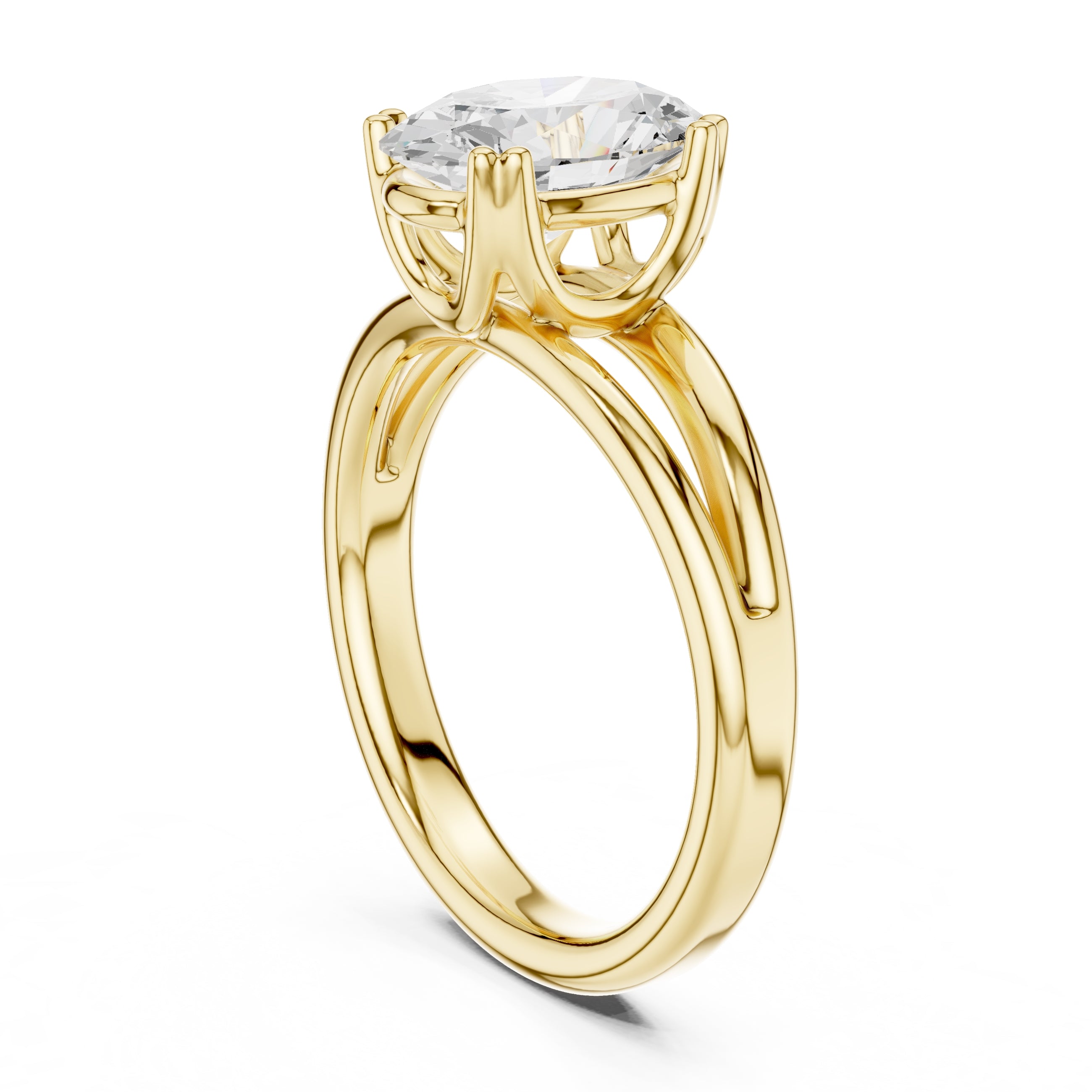 2.00 ct Open Frame Ring 2ct Yellow Gold Oval