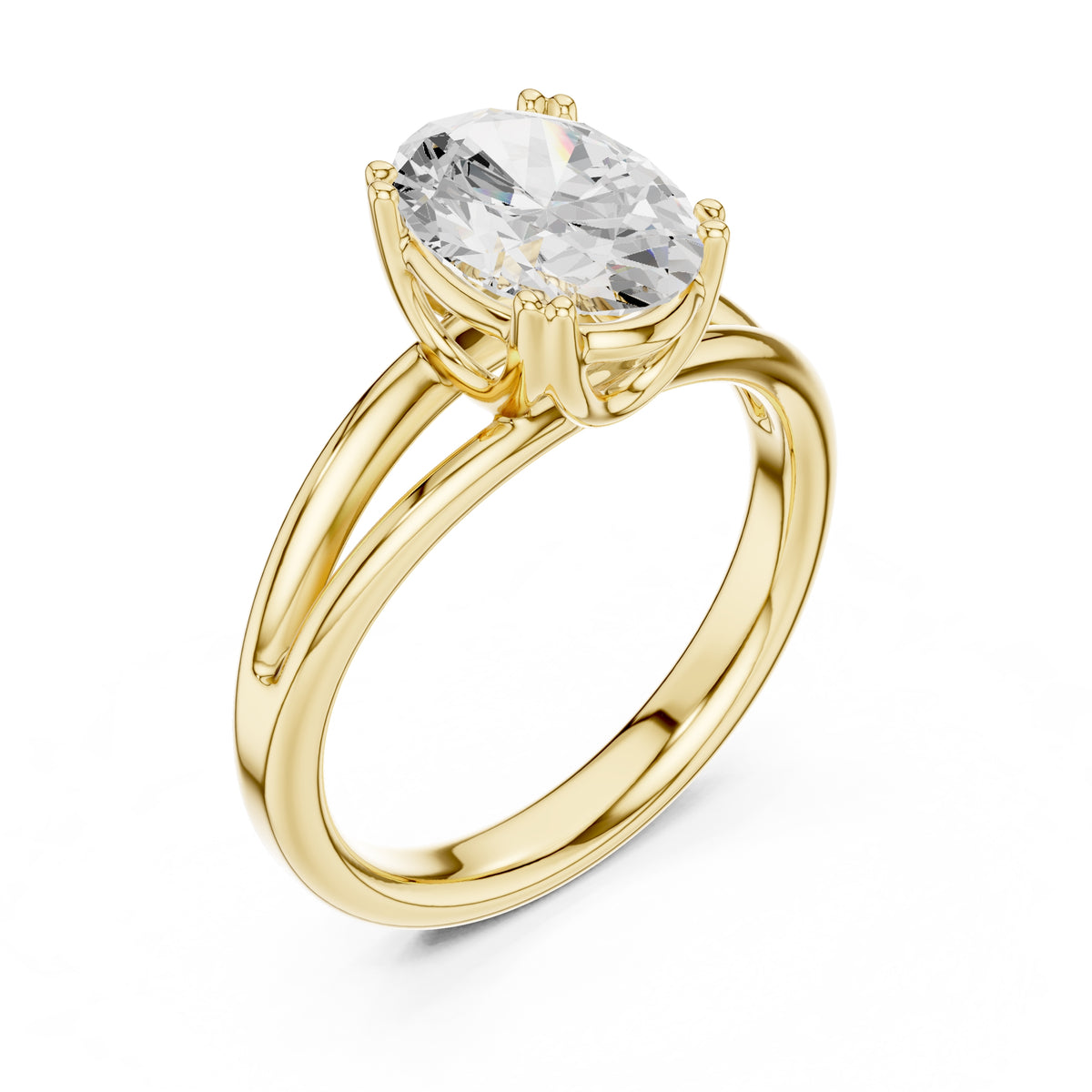 2.00 ct Open Frame Ring 2ct Yellow Gold Oval