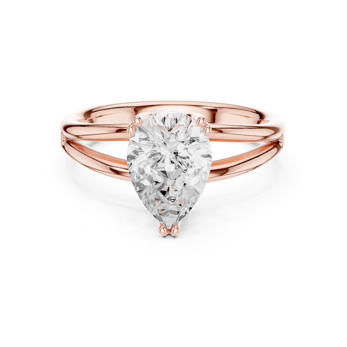 2.00 ct Open Frame Ring 2ct Rose Gold Pear