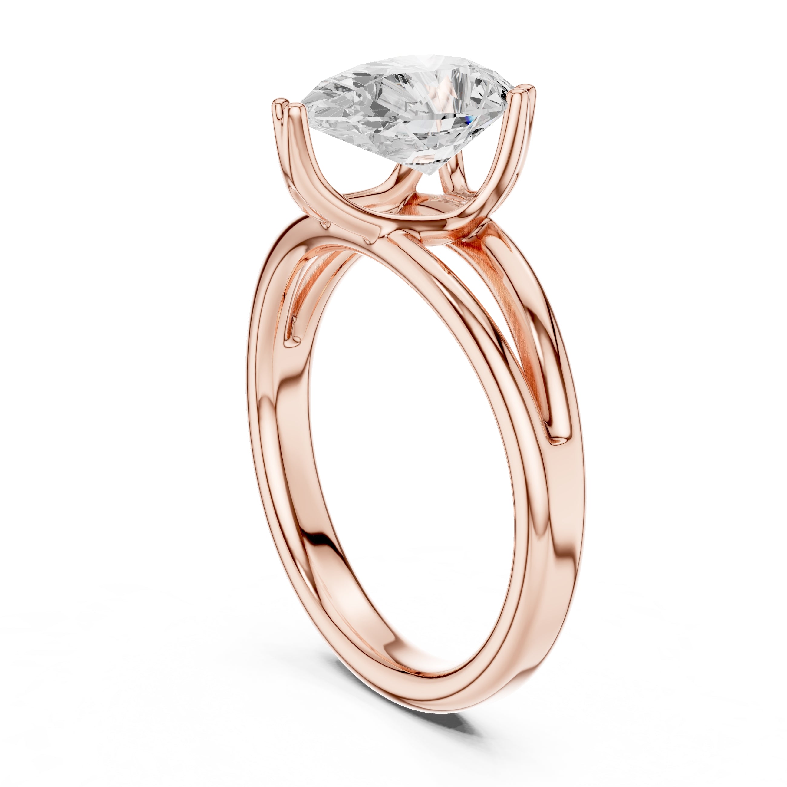 2.00 ct Open Frame Ring 2ct Rose Gold Pear