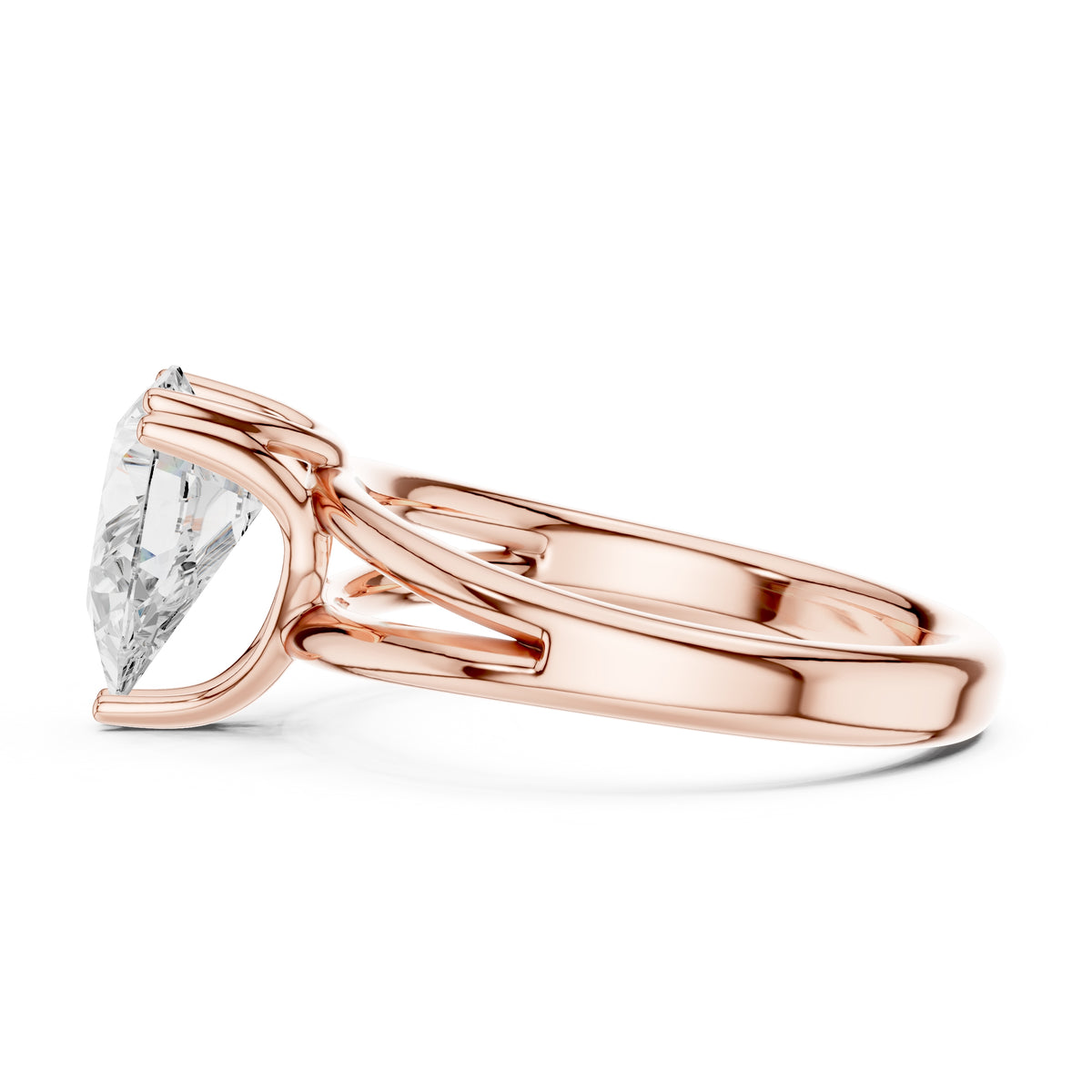 2.00 ct Open Frame Ring 2ct Rose Gold Pear