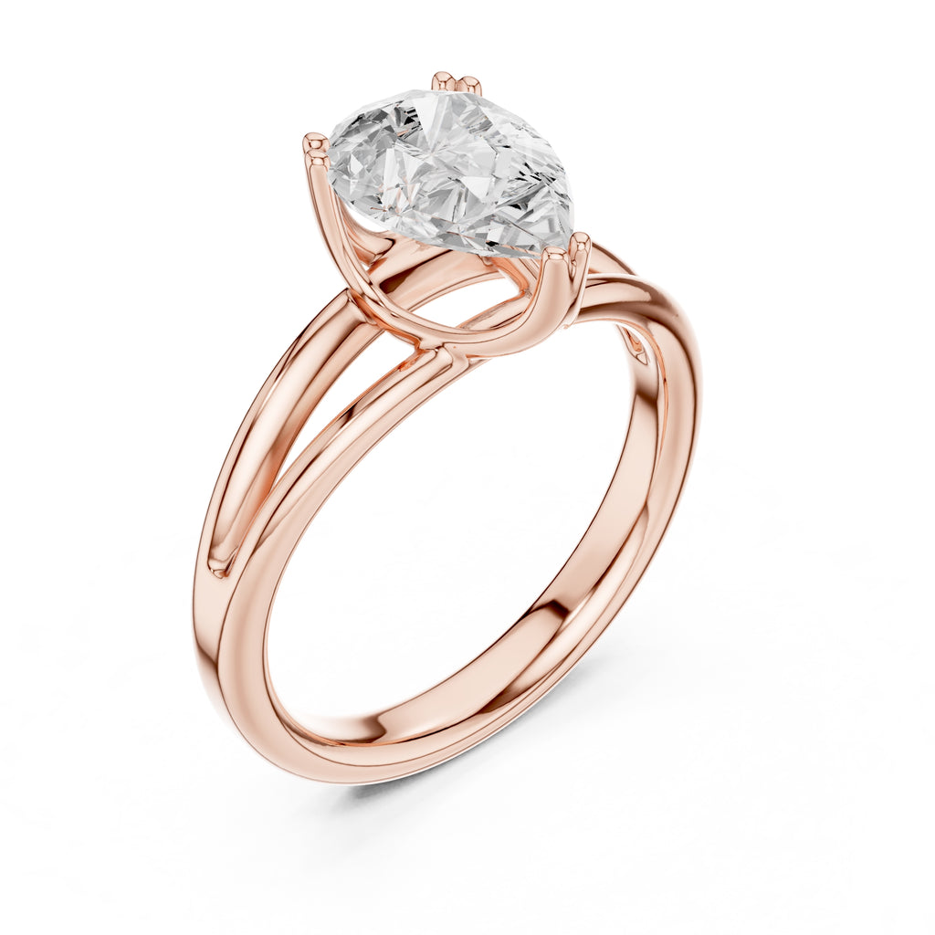 2.00 ct Open Frame Ring 2ct Rose Gold Pear