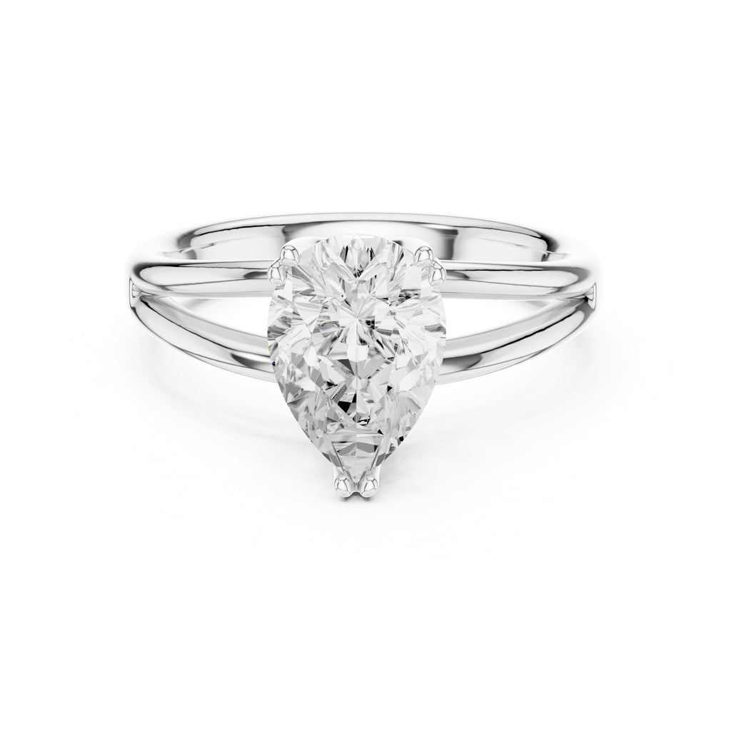 2.00 ct Open Frame Ring 2ct White Gold Pear