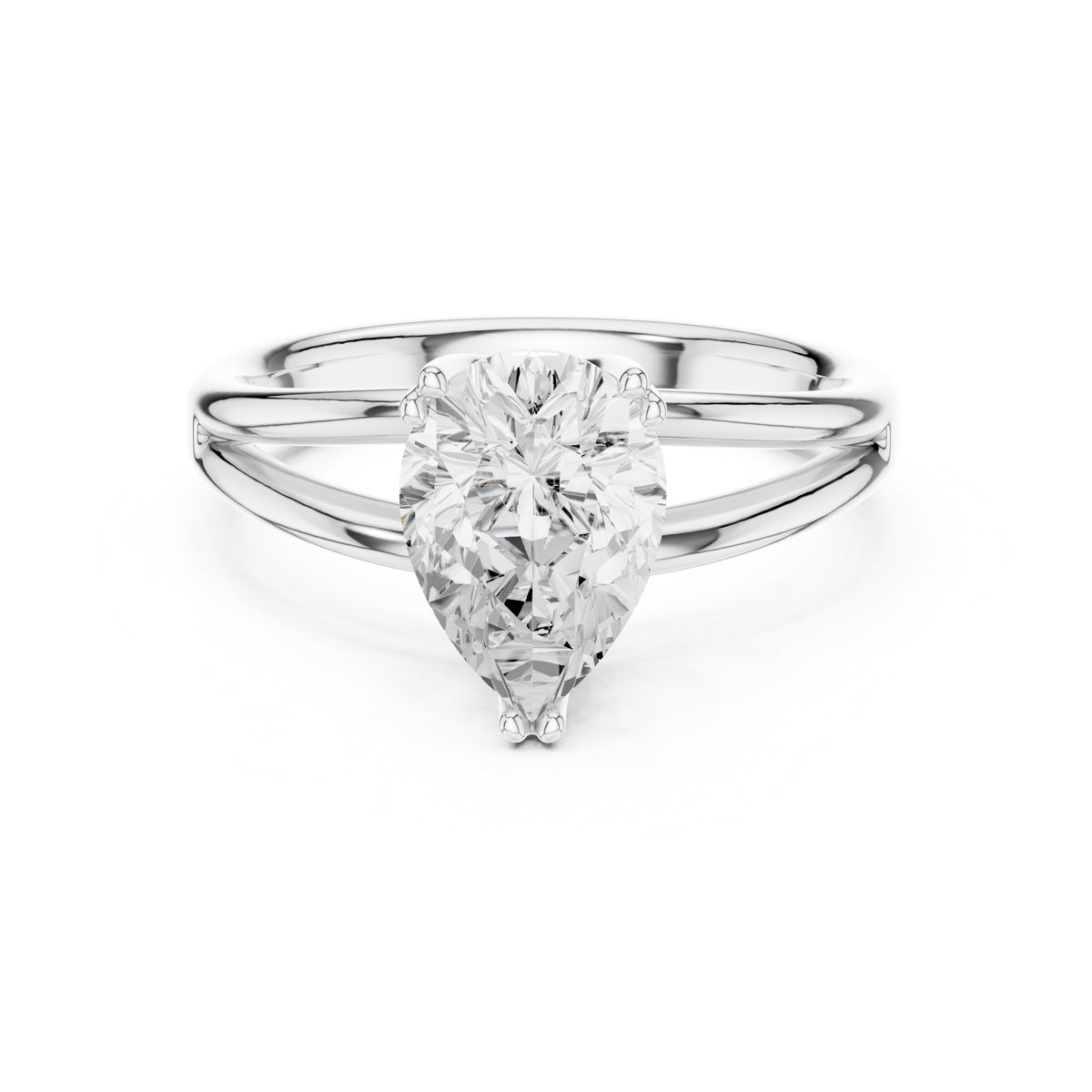 2.00 ct Open Frame Ring 2ct White Gold Pear