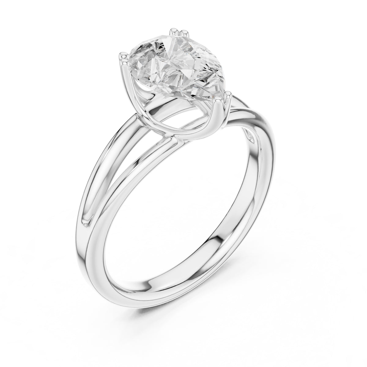 2.00 ct Open Frame Ring 2ct White Gold Pear
