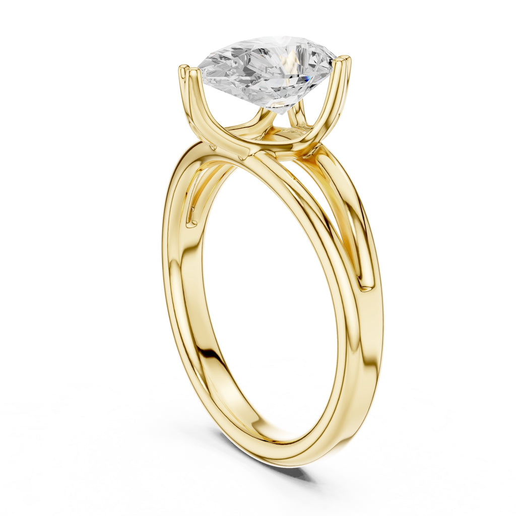 2.00 ct Open Frame Ring 2ct Yellow Gold Pear