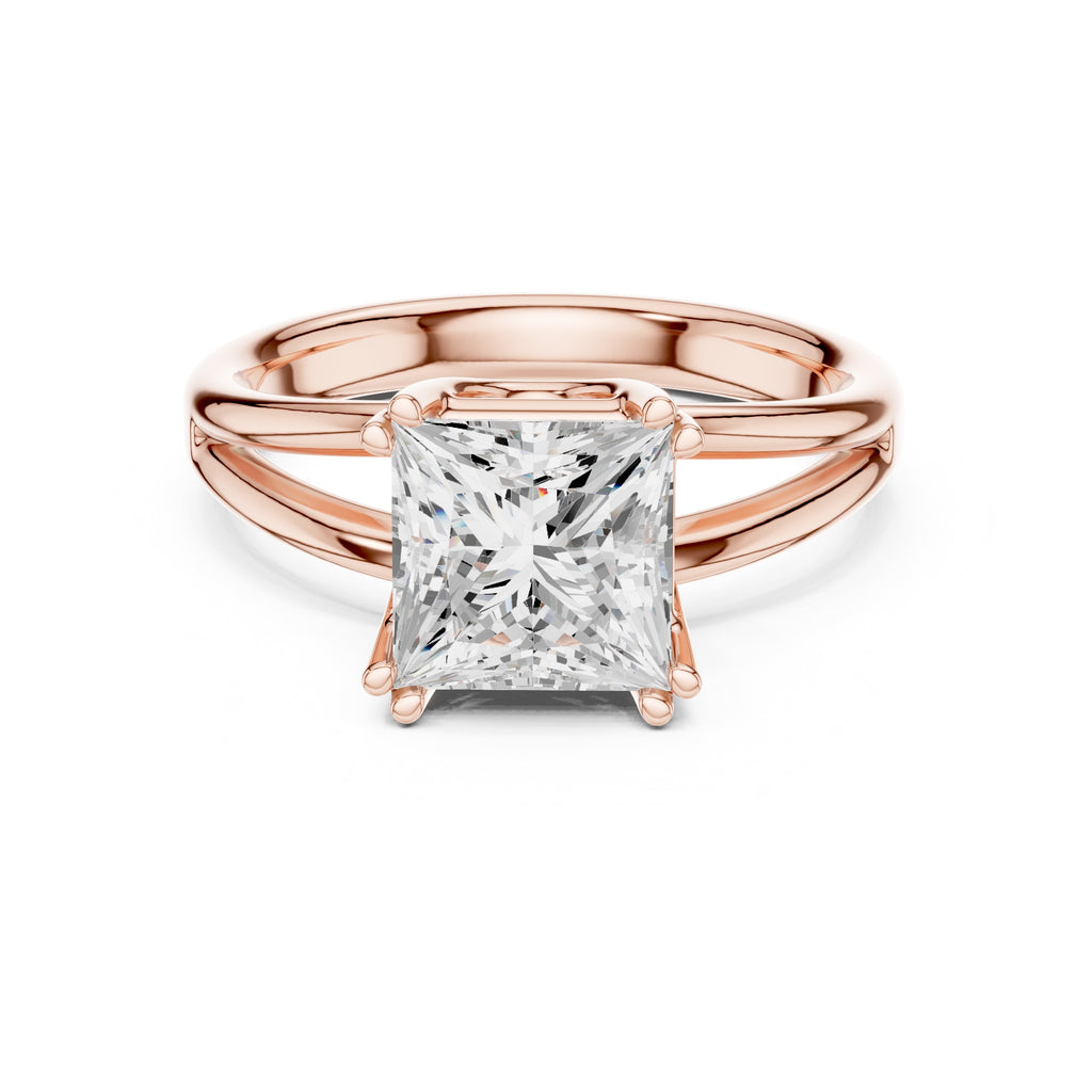 2.00 ct Open Frame Ring 2ct Rose Gold Princess