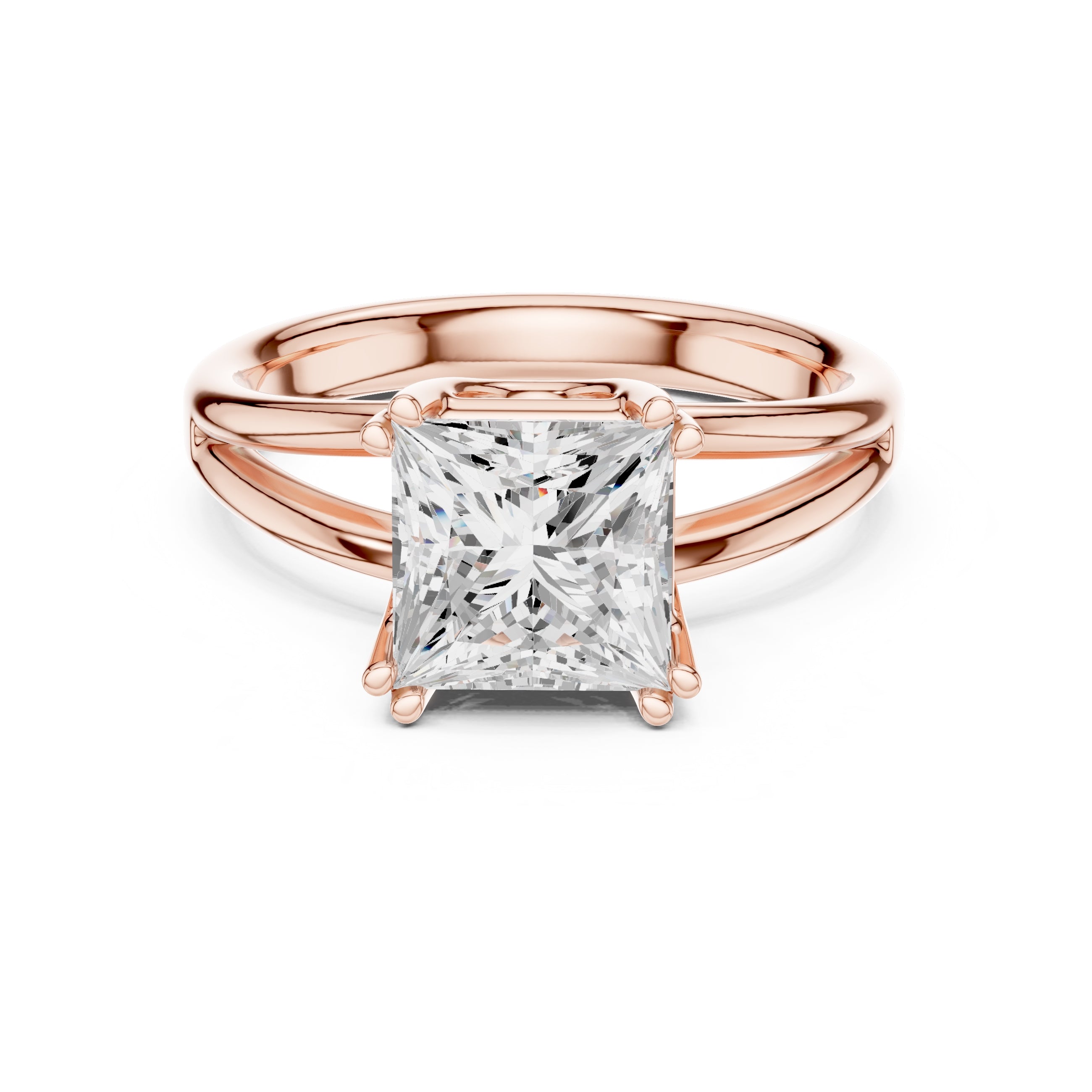 2.00 ct Open Frame Ring 2ct Rose Gold Princess