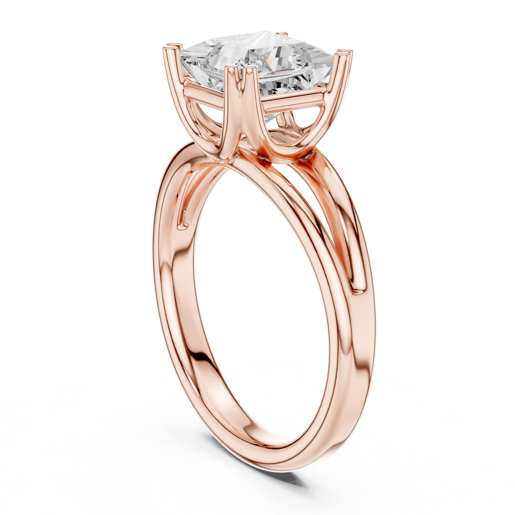 2.00 ct Open Frame Ring 2ct Rose Gold Princess