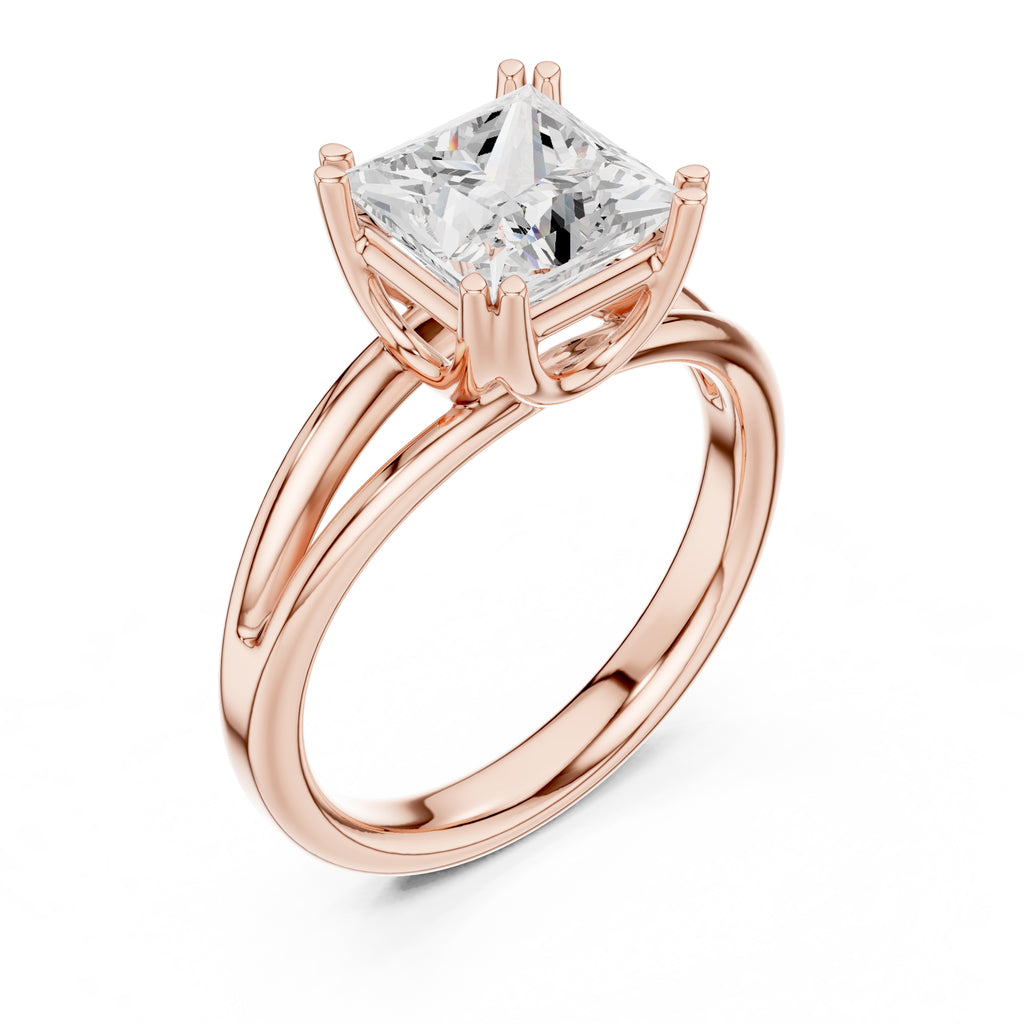 2.00 ct Open Frame Ring 2ct Rose Gold Princess