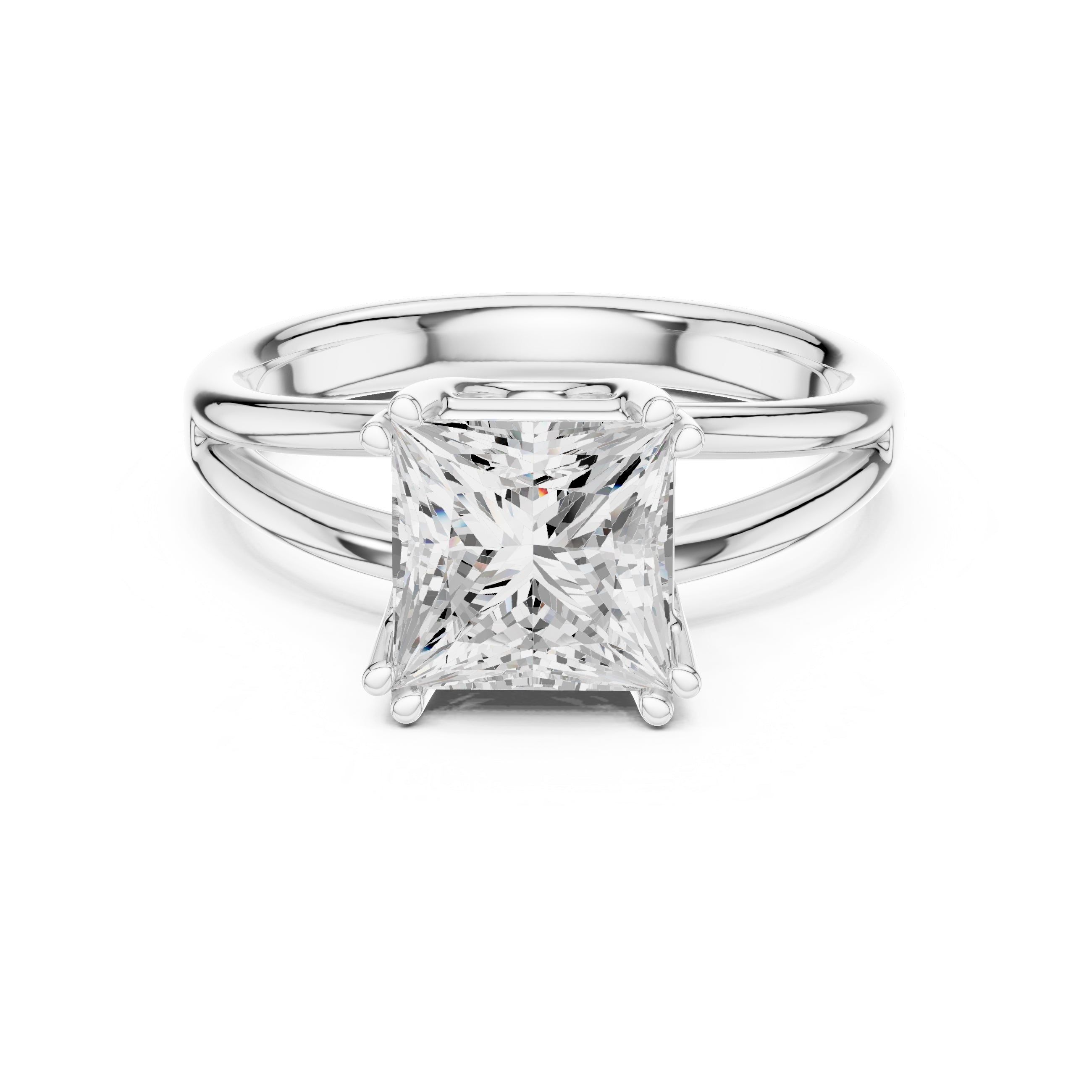 2.00 ct Open Frame Ring 2ct White Gold Princess