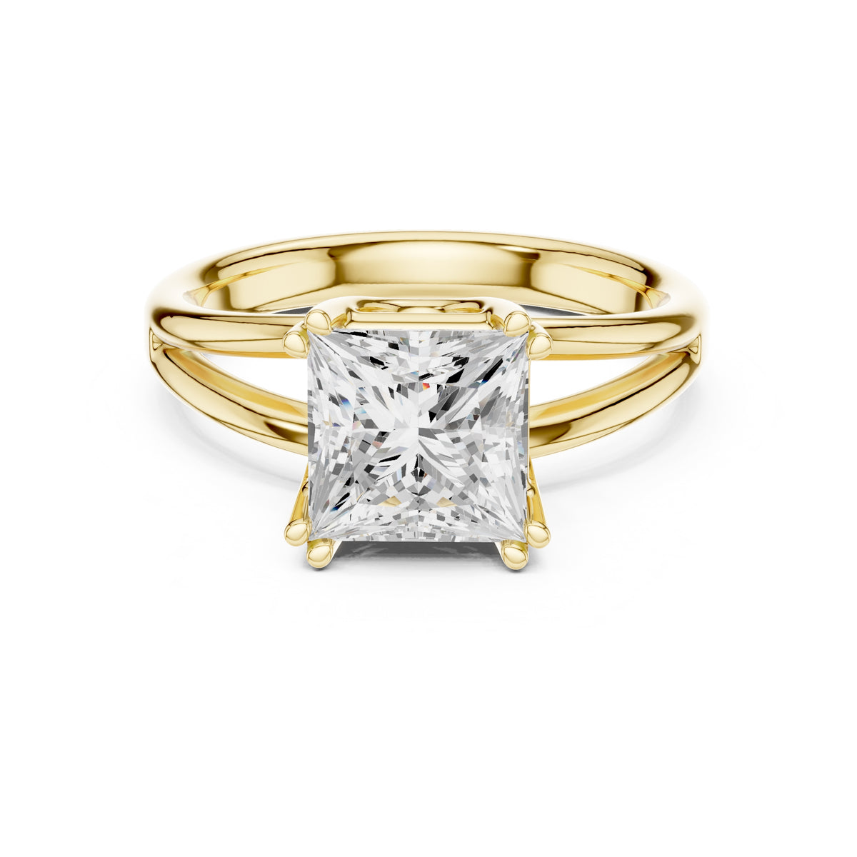 2.00 ct Open Frame Ring 2ct Yellow Gold Princess