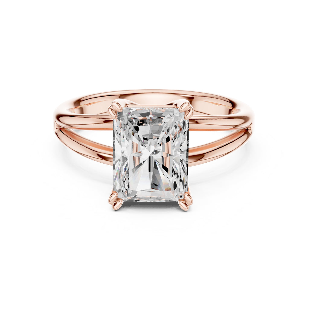2.00 ct Open Frame Ring 2ct Rose Gold Radiant
