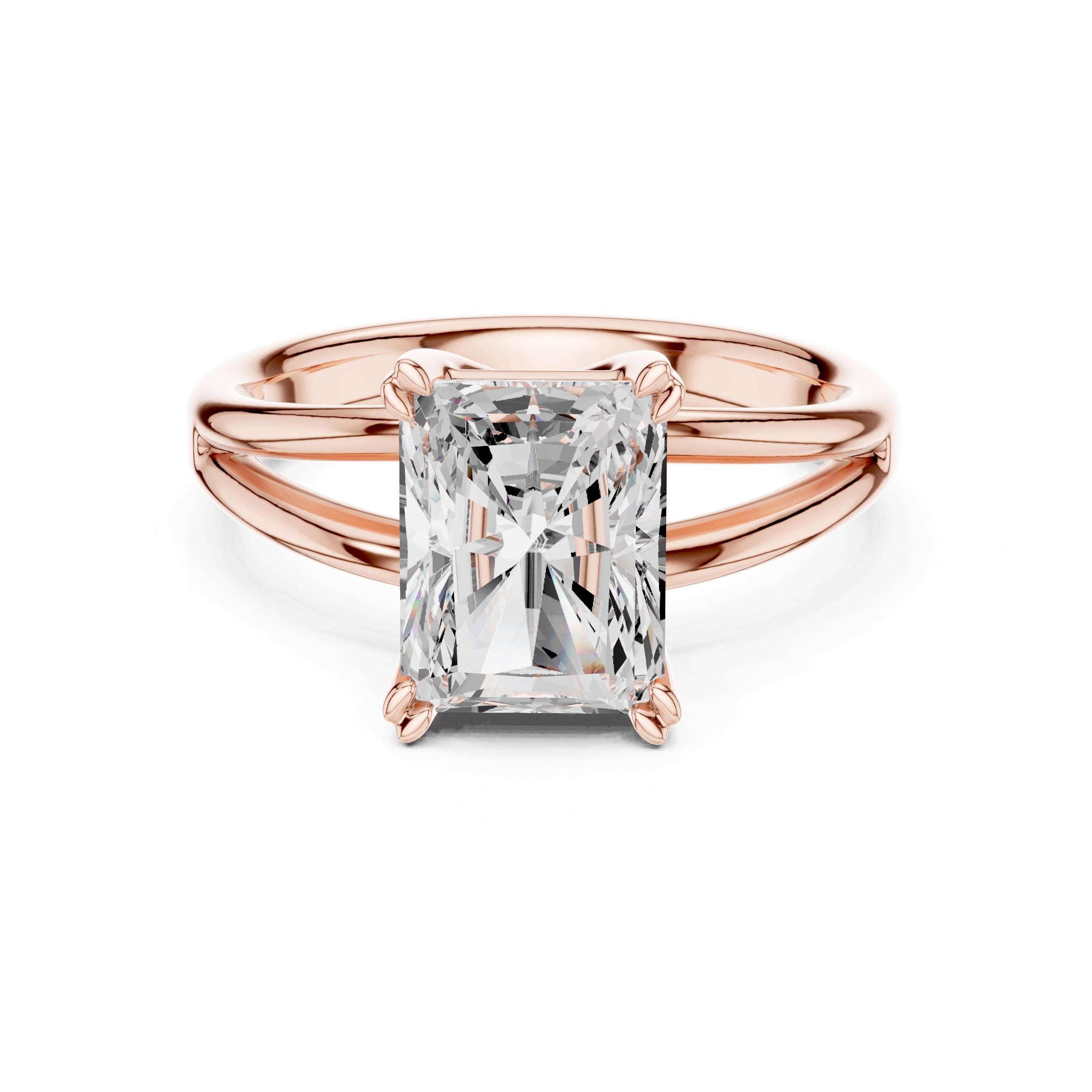 2.00 ct Open Frame Ring 2ct Rose Gold Radiant
