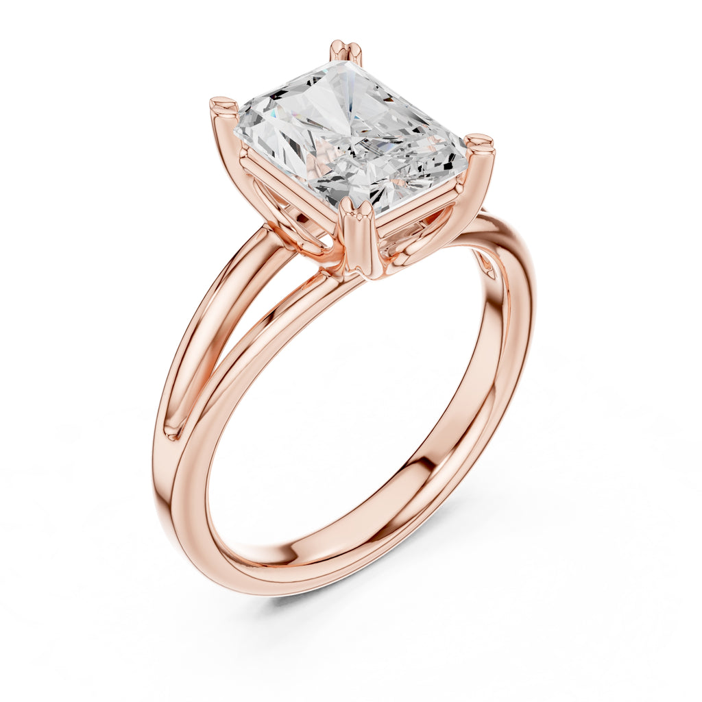 2.00 ct Open Frame Ring 2ct Rose Gold Radiant