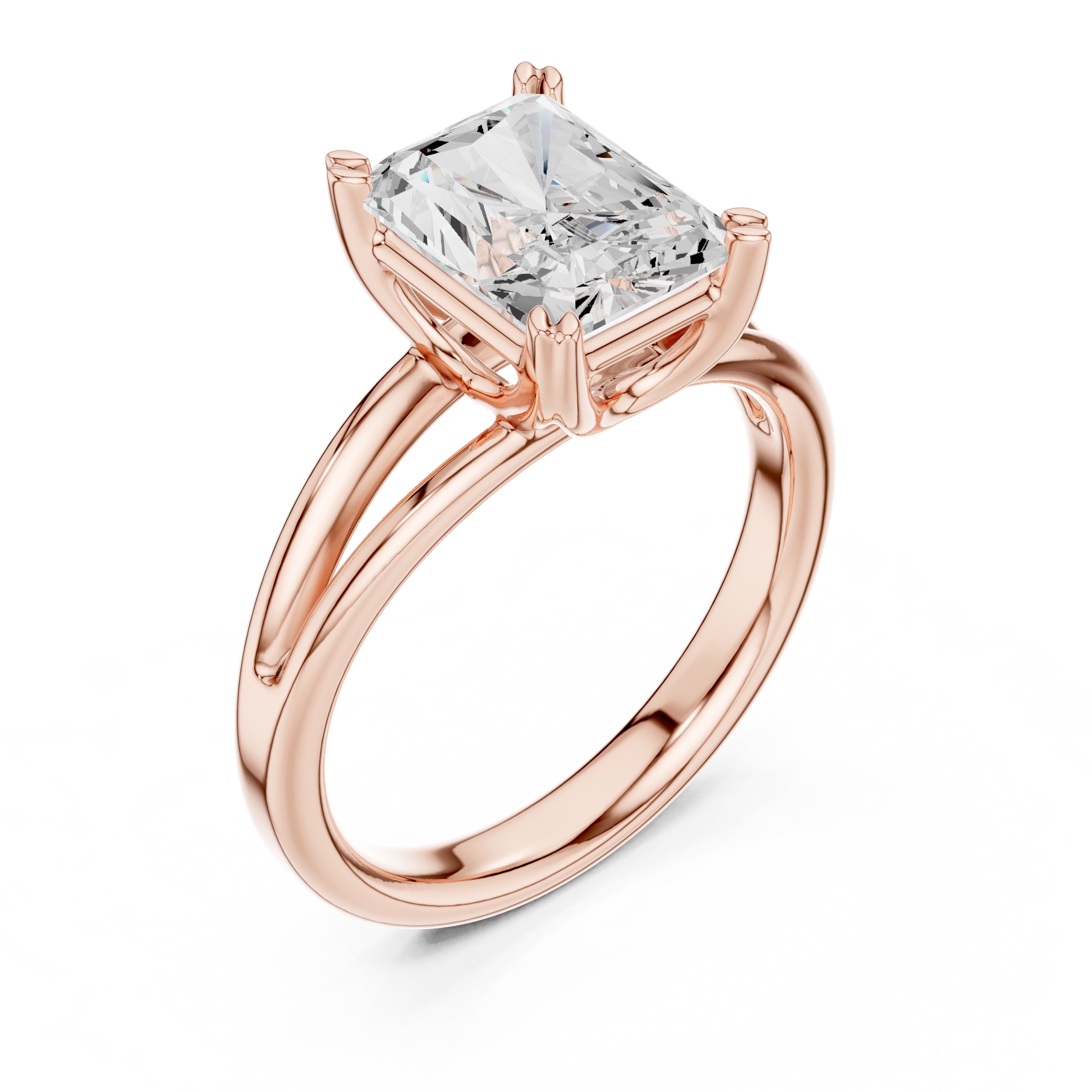 2.00 ct Open Frame Ring 2ct Rose Gold Radiant