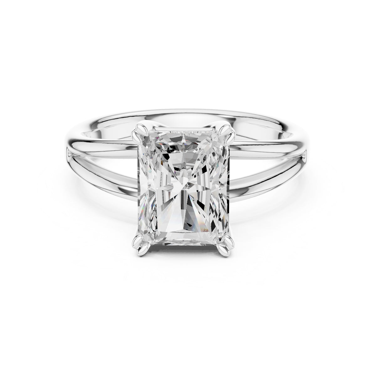 2.00 ct Open Frame Ring 2ct White Gold Radiant